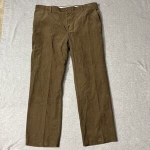 Jos. A. Bank Mens Pants Brown Corduroy Straight Cuffed Pleated 38x30